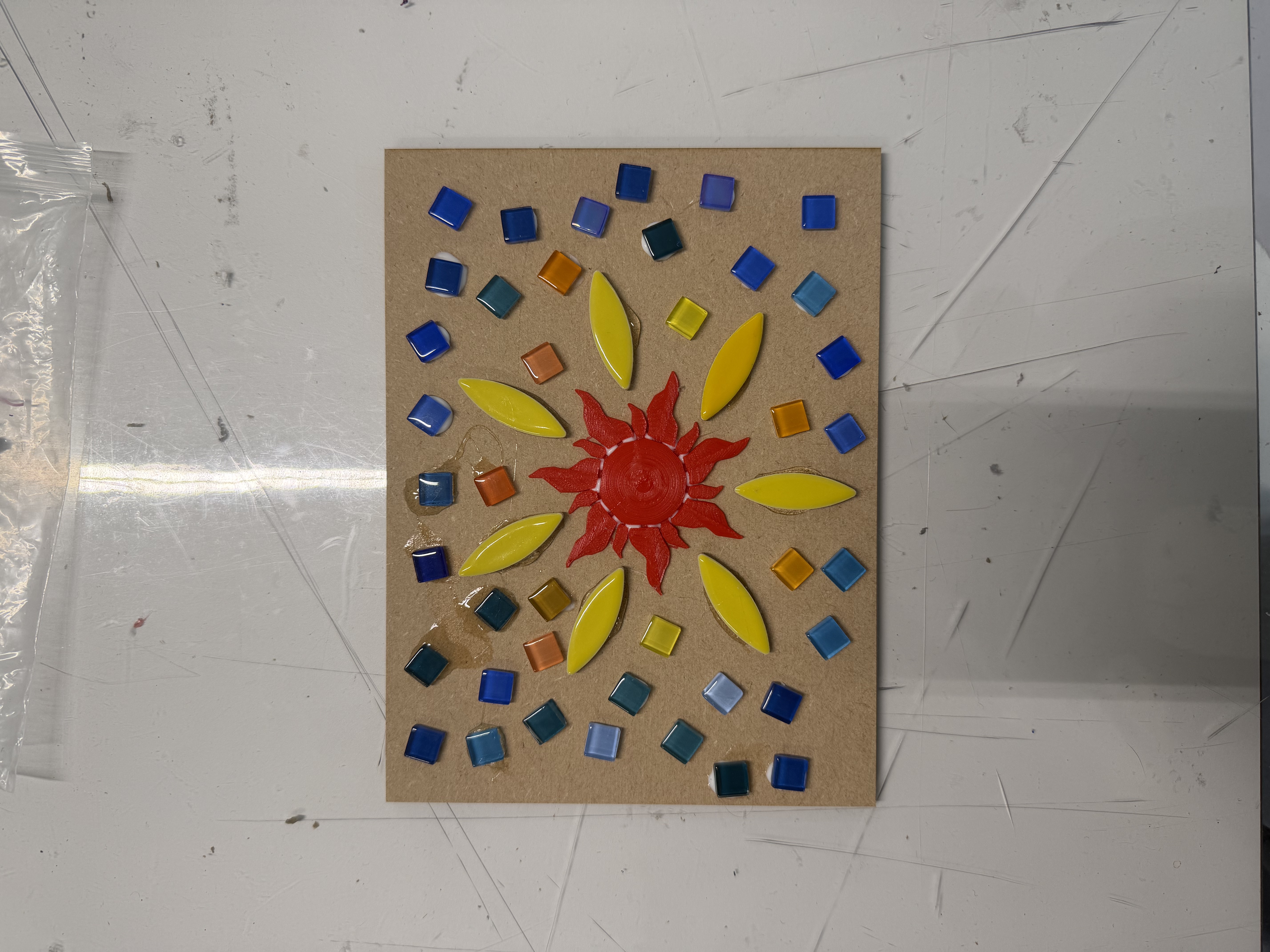 De 3D-print op de base